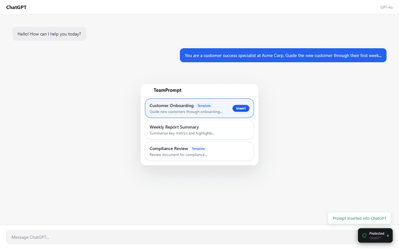 Insert prompt into ChatGPT (light mode)